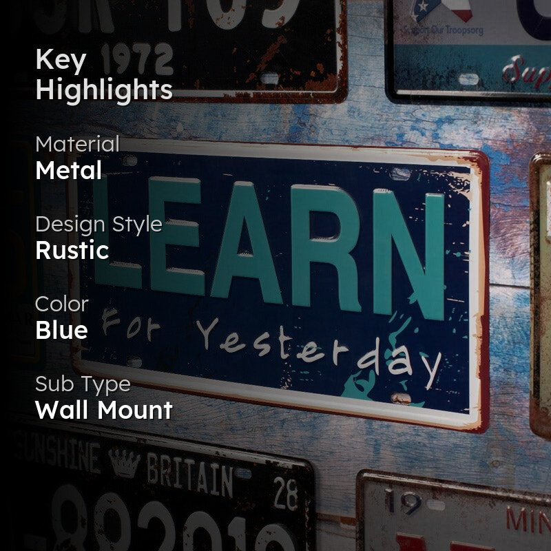 Learn From Yesterday Metal Wall Accent media 2
