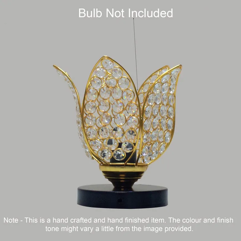 Floral Culture Metal Table Lamp - Gold,Black media 4