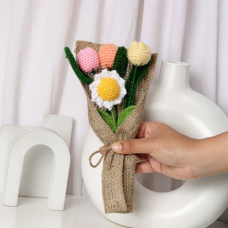 Crochet Handmade Tulip Love Bouquet - Set Of Four