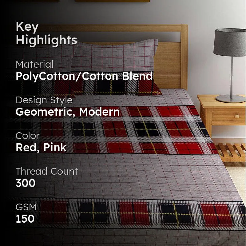 Wizzer Checkered Bedsheet - 150 GSM media 2