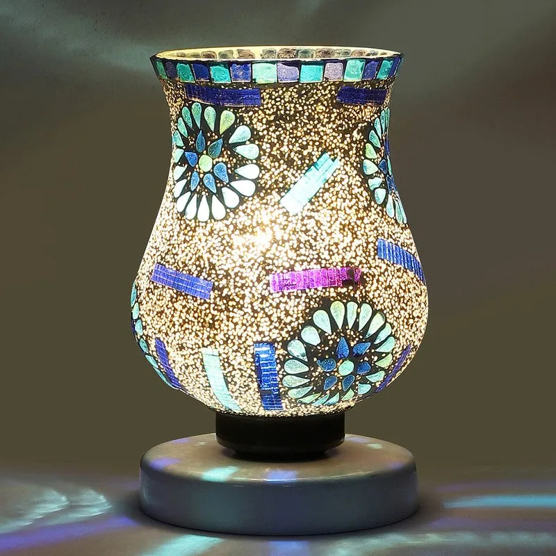 Blisset Mosaic Glass Table Lamp With Wooden Base - Multicolor media 7