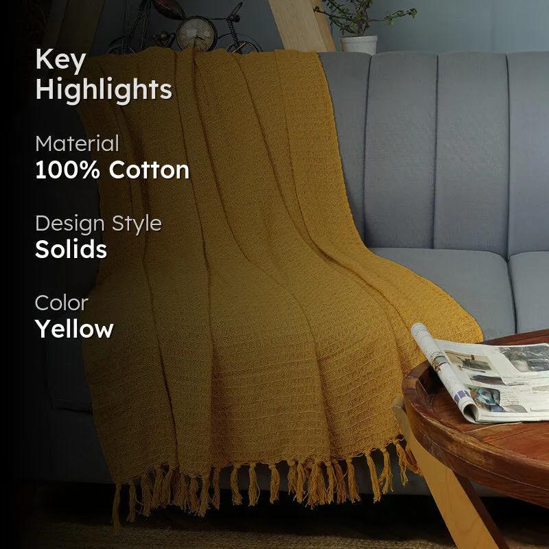 Frayra Cotton Throw - Mustard Yellow media 2