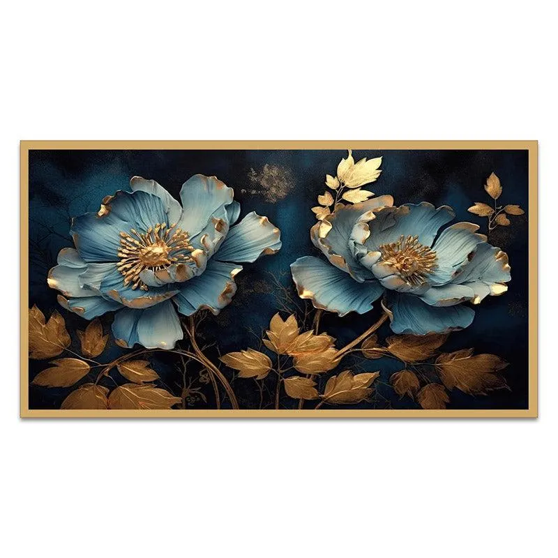 Luxe Peony Wall Painting With Frame media 4