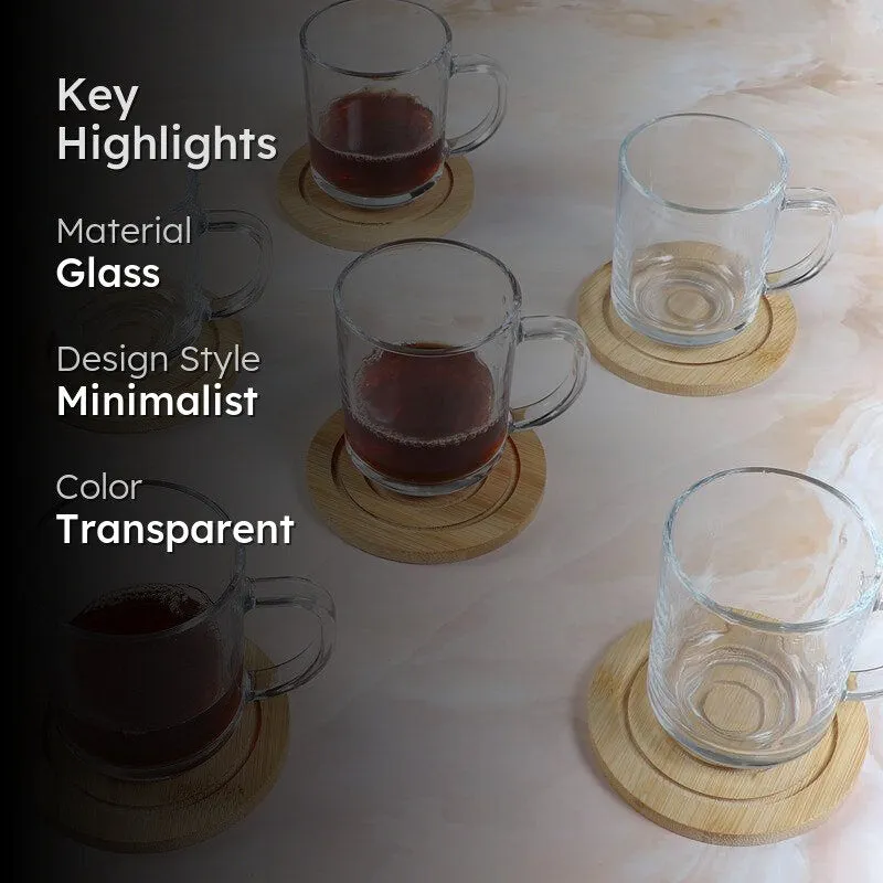 Ethan Glass Tea Cup (180 mL Each) - Set of Six media 2