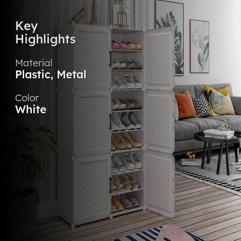 Pathway White Plastic & Metal Shoe Racks media 2