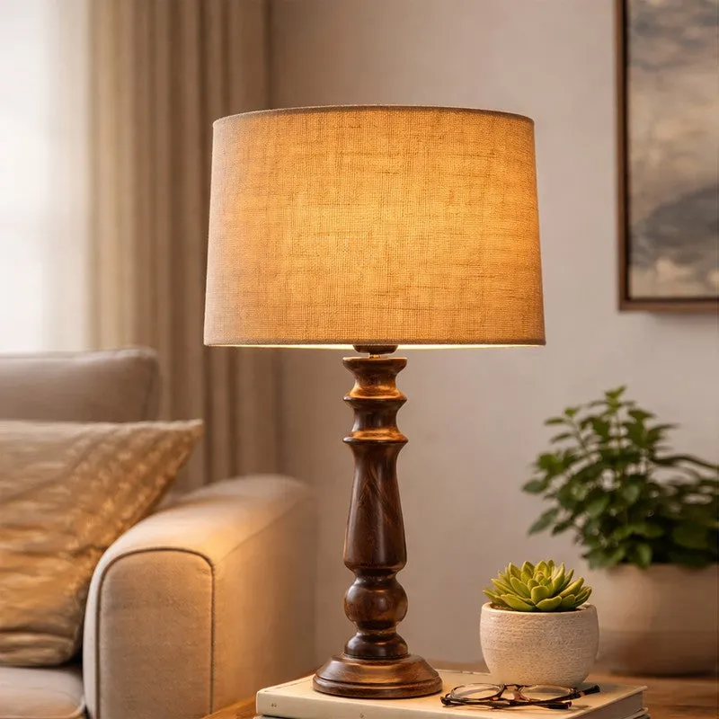 CleanAura Glow Wooden Table Lamp - Beige media 3