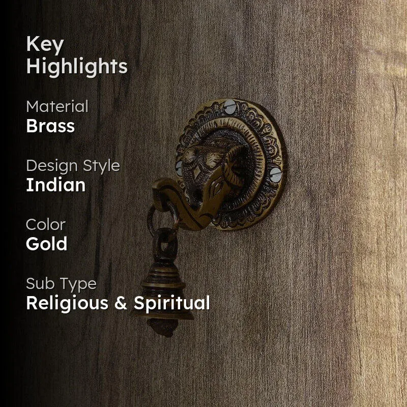 Vinayaka With Bell Brass Wall Accent media 2