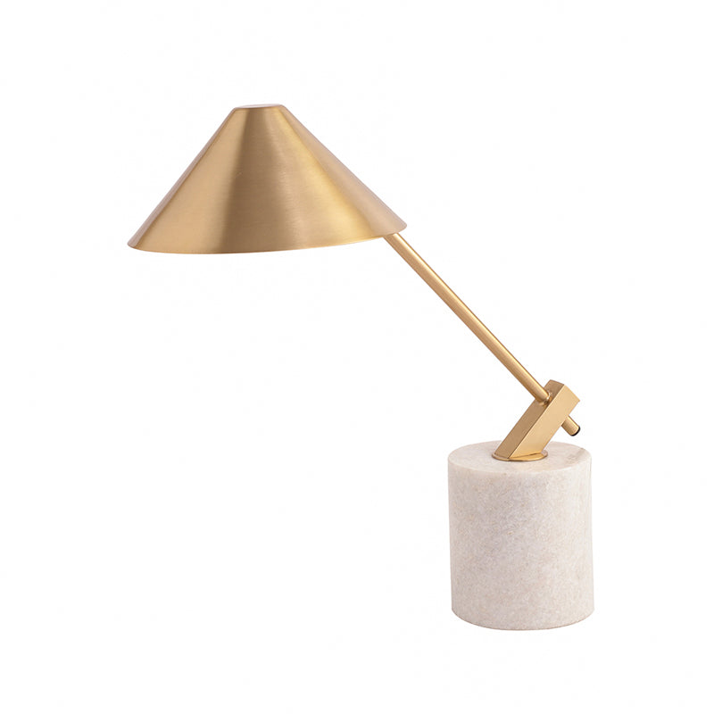 Golden Peak Marble Table Lamp - White,Gold media 4