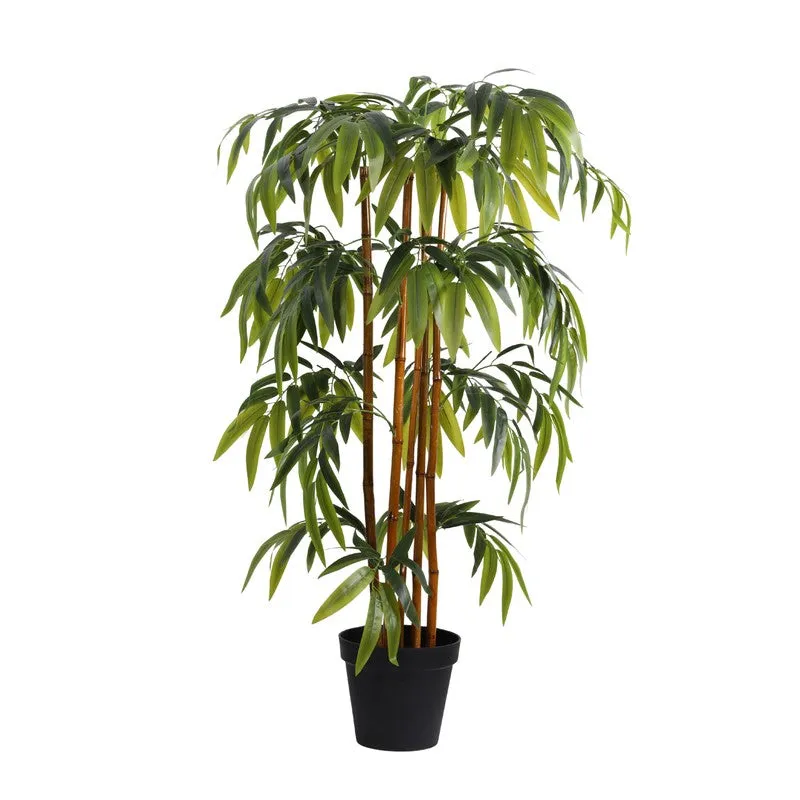 Artificial Bamboo Plant With Black Plastic Pot - 5 ft media 3