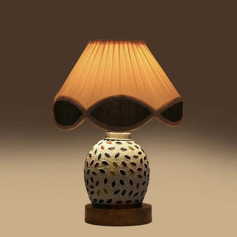 Serixa Pleated Wooden Table Lamp - Multicolor media 7