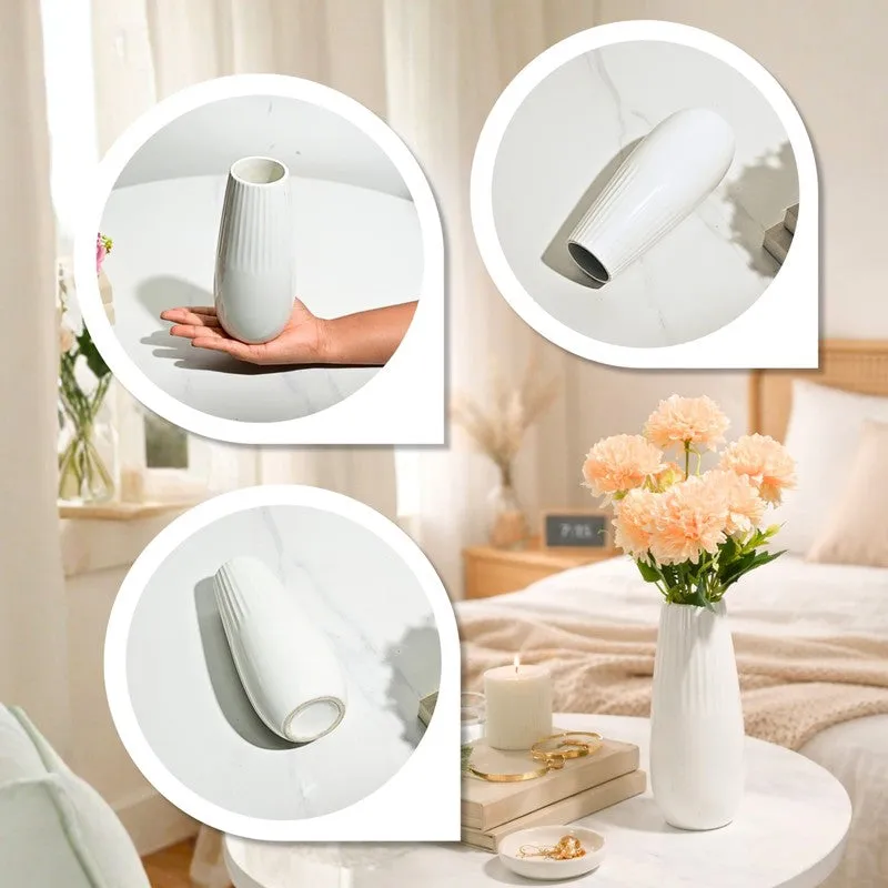 Redvo Ceramic Vase - White media 5