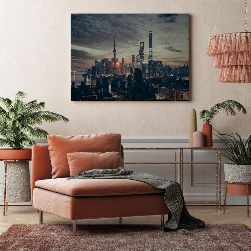 Shanghai Skyline Canvas Wall Painting - Gallery Wrap