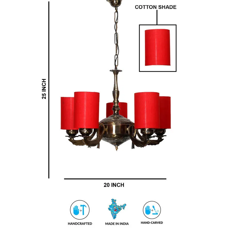Ardia Cylindrical Golden Antique Ceiling Lamp media 6