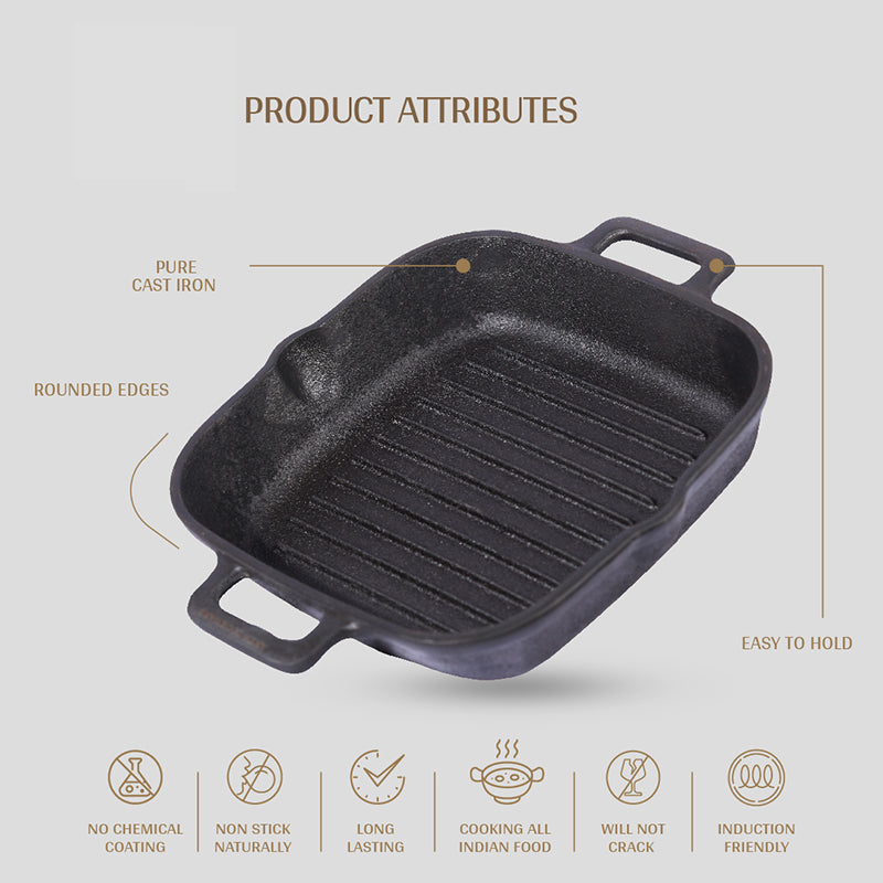 Char & Sear Pre-Seasoned Cast Iron Grill Pan image 4