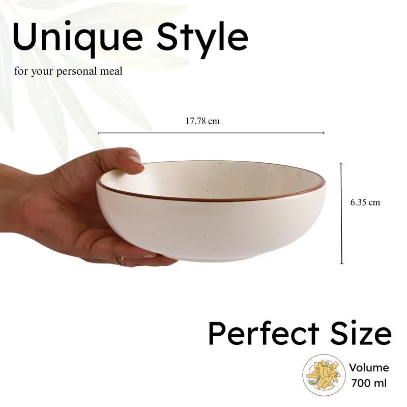 Brownline Off White Stoneware Serving Bowls - 700 ML media 8