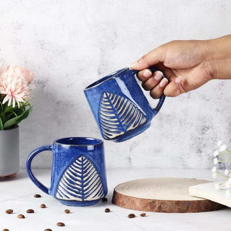 Feuille Ceramic Coffee Mug (430 mL Each) - Set of Two media 1