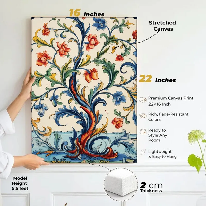 Zesty Ethnic Canvas Wall Art - Set of Two media 4