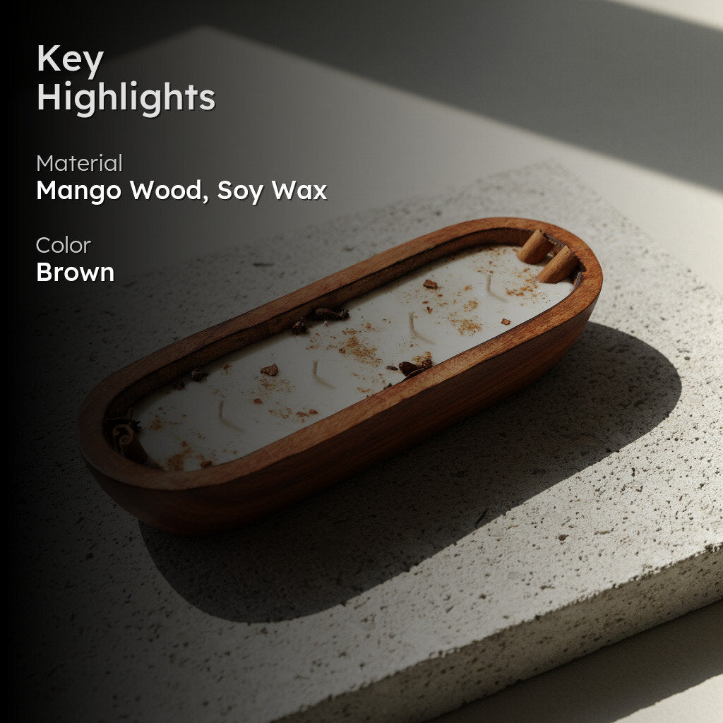 Imtthiya Cinnamon Scented Candle In Wooden Box media 2