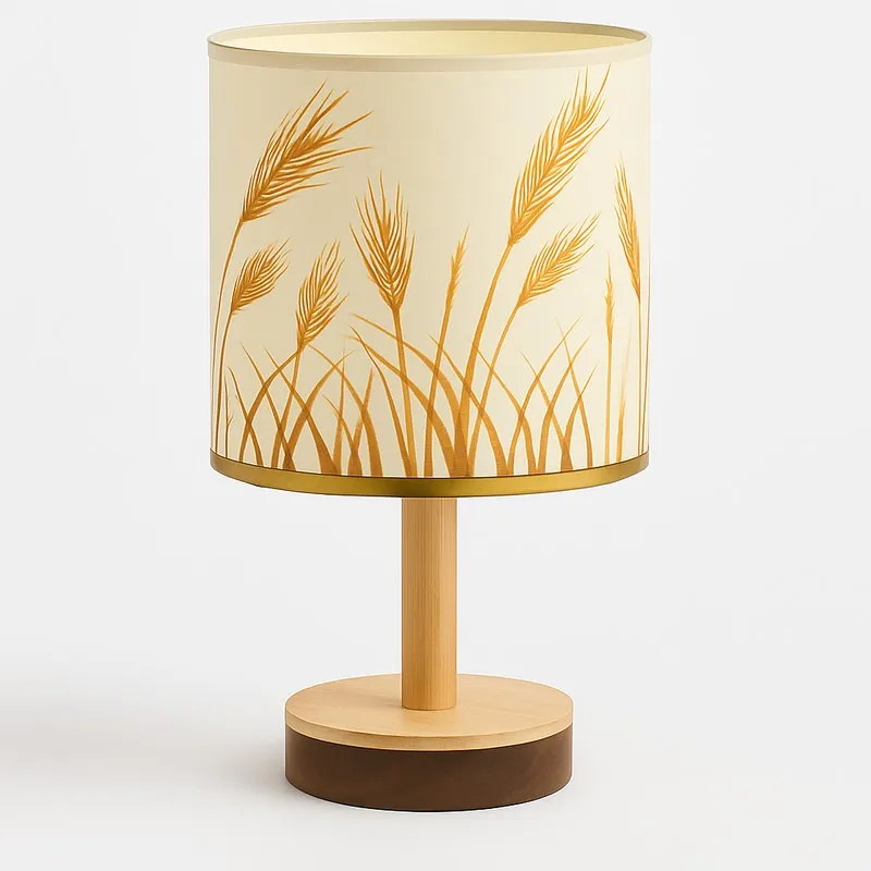 Grainix Wooden Fabric Table Lamp - Beige,Brown media 4