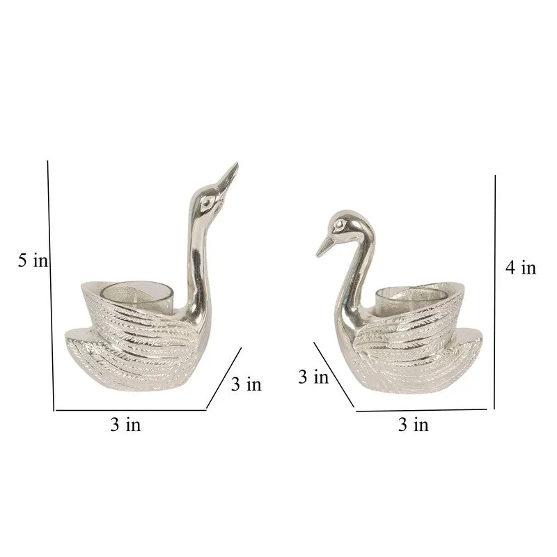 Royal Swan Tealight Candle Holder (Silver) - Set Of Two media 9