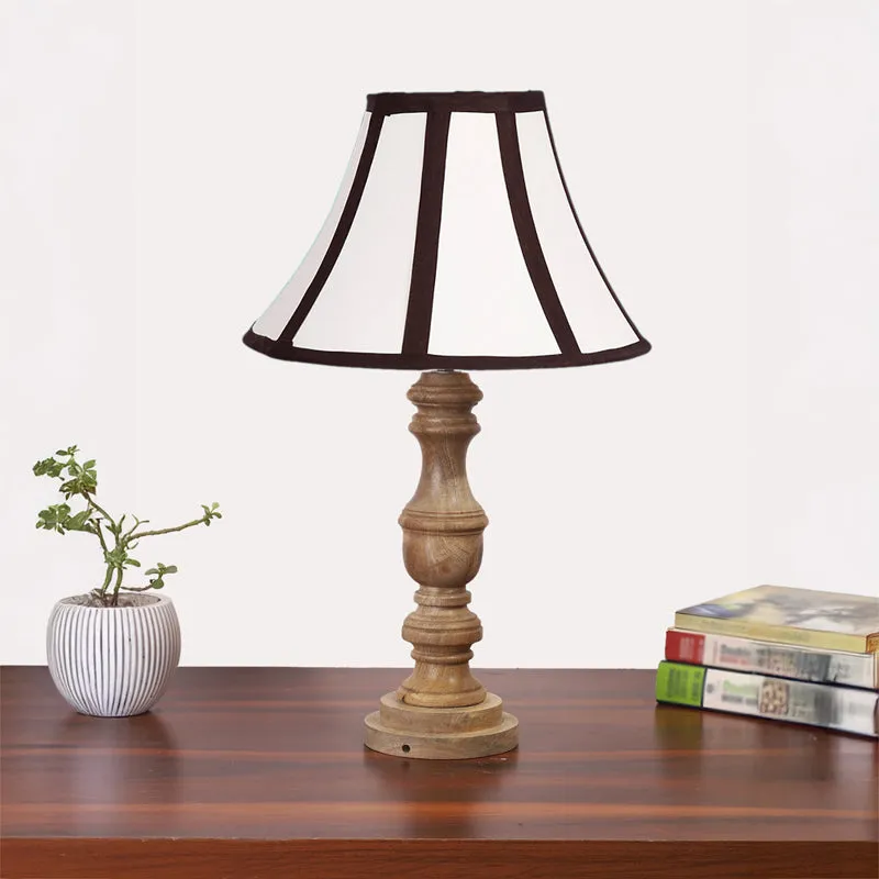 Stripra Carve Wooden Table Lamp - White,Black,Brown media 3