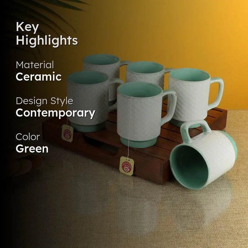 Rabeea Ceramic Tea Cup (150 mL Each) - Set of Six media 2