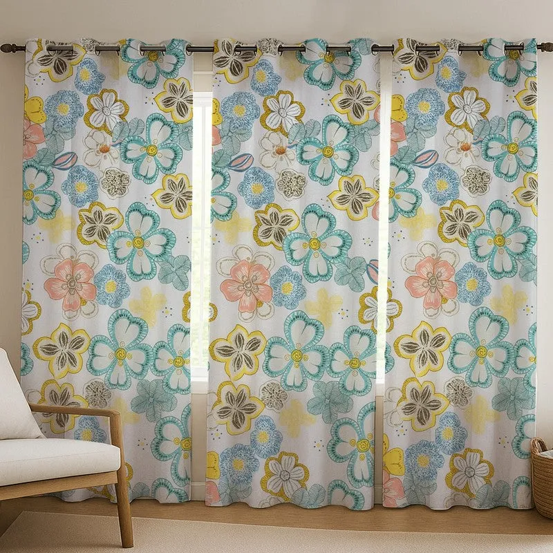 Springveil Cotton Curtains - Set Of Three media 1