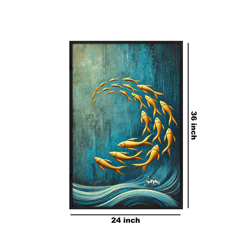 Beneath The Blue Wall Painting With Frame media 7