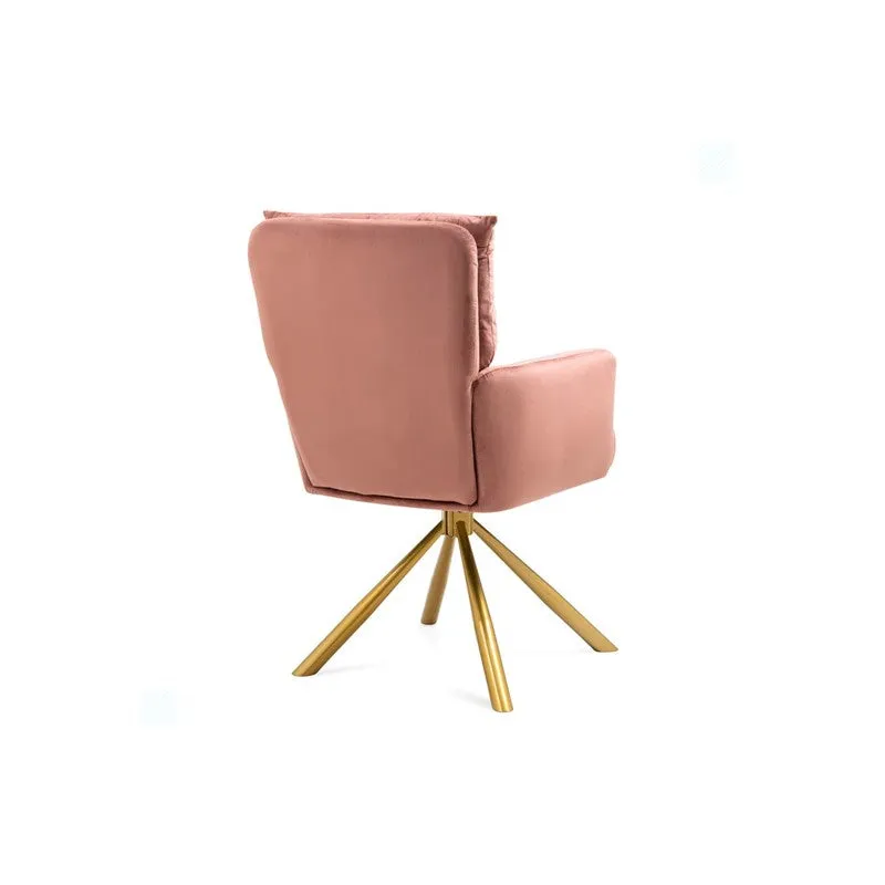 Arvella Neem Wood Accent Chair - Pink media 5