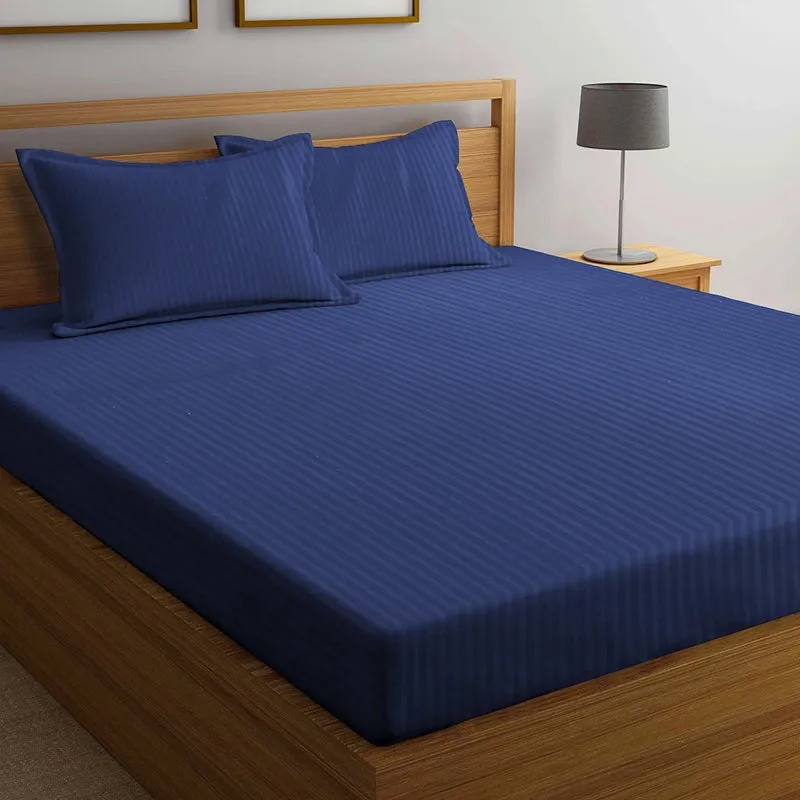 Onyx Stripes Bedsheet (Blue) - 150 GSM media 3