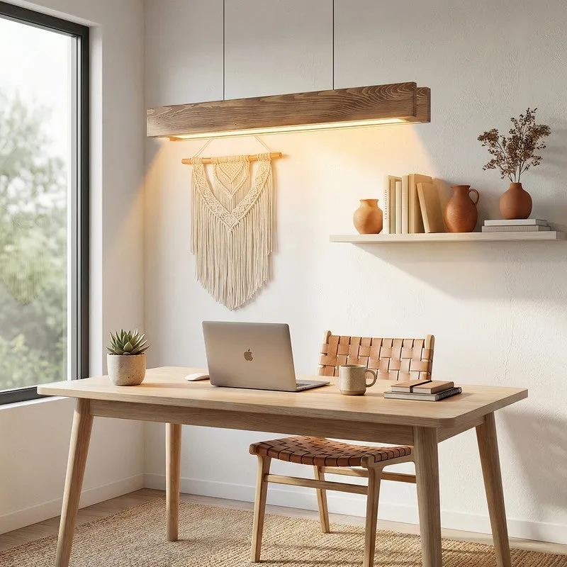 SleekLine Wooden Ceiling Lamp - Brown media 3