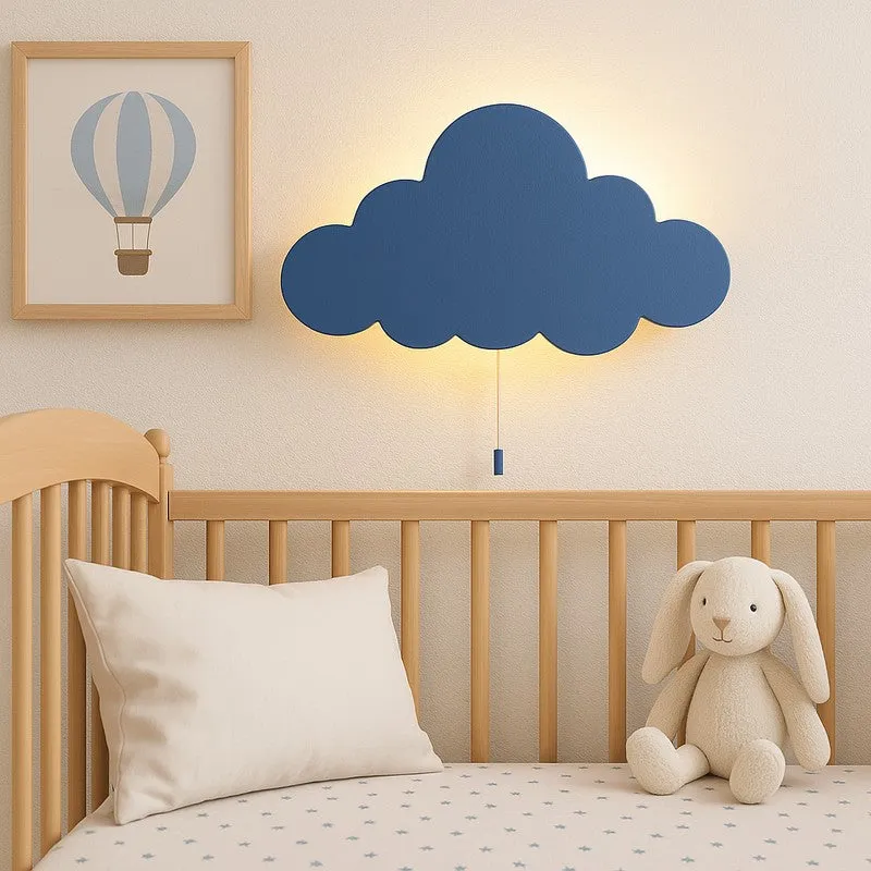 Snuggle Cloud Battery Operated MDF Wall Lamp - Blue media 1