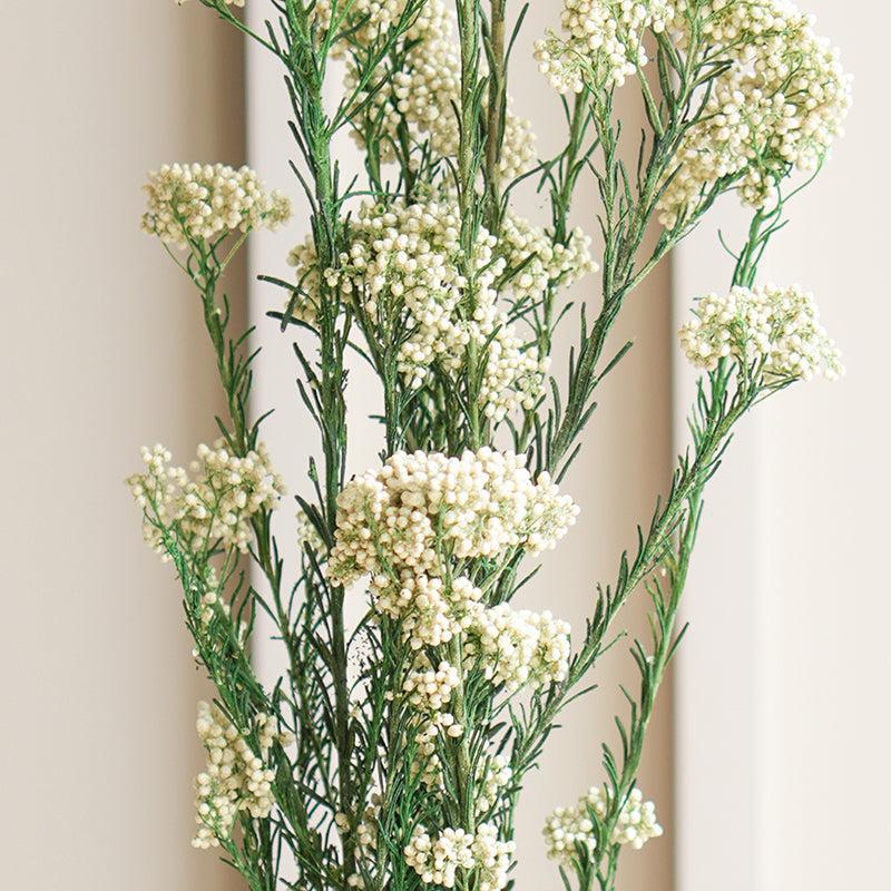 Artificial Rice Flower Stem (White & Green) - Set Of Three media 3