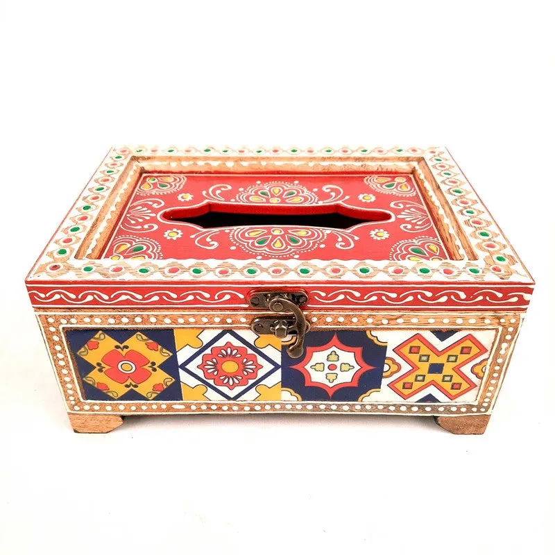 Mehfil Craft Wooden Tissue Holder media 4