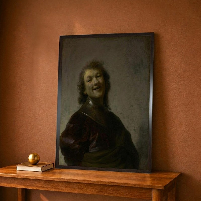 Rembrandt Laughing C. 1628 Canvas Wall Painting - 9 x 12 Inches