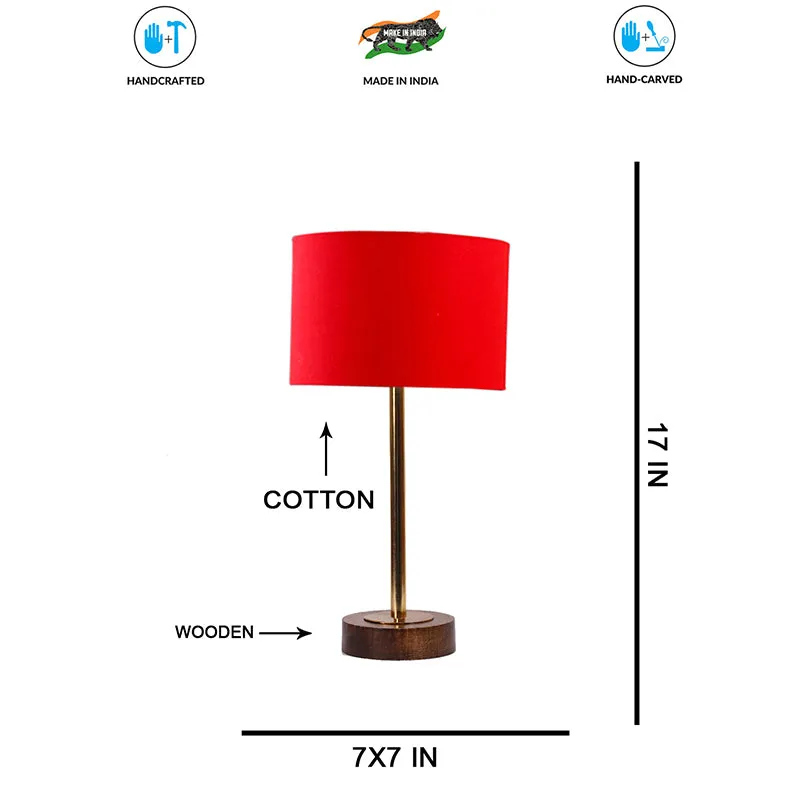 Cotin I Rodin Wooden Table Lamp - Red,Gold,Brown media 7