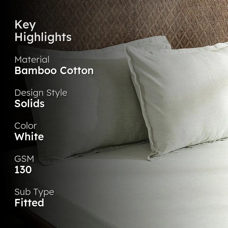 Lunar Weaves Bed Sheet - Sage Bamboo Cotton Bedsheet - 130 GSM media 2