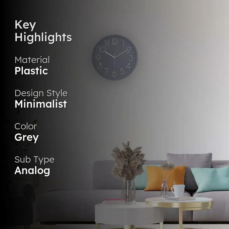 Elementary Wall Clock - Grey media 2