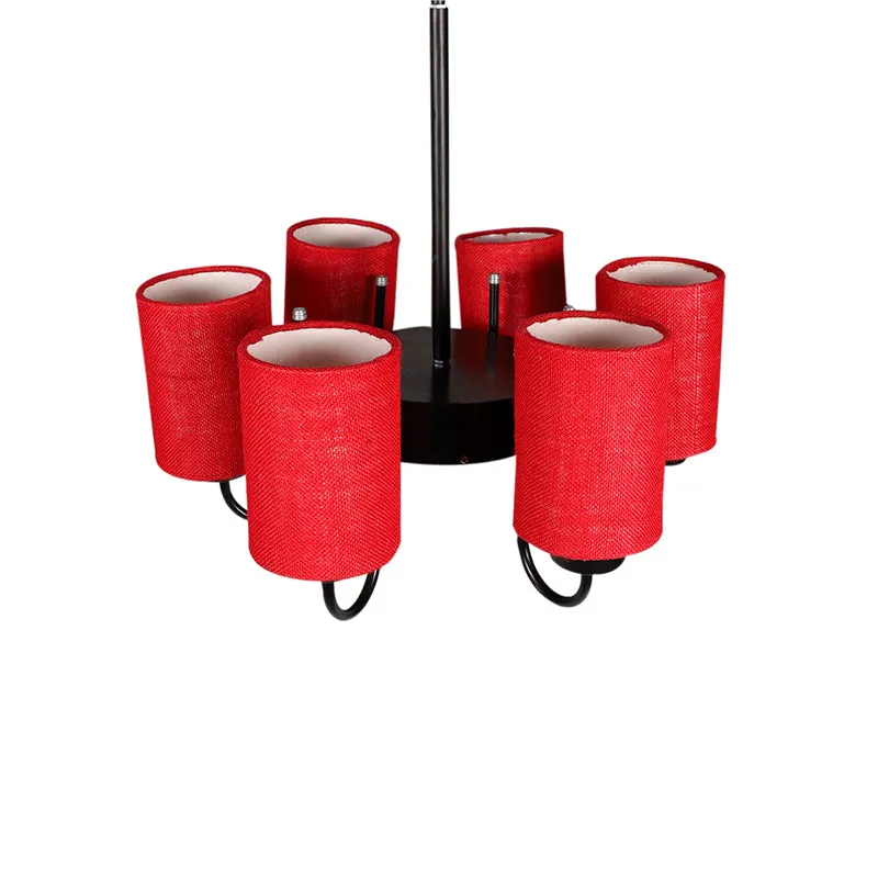 Viya Cylindrical Ceiling Lamp - Maroon media 3