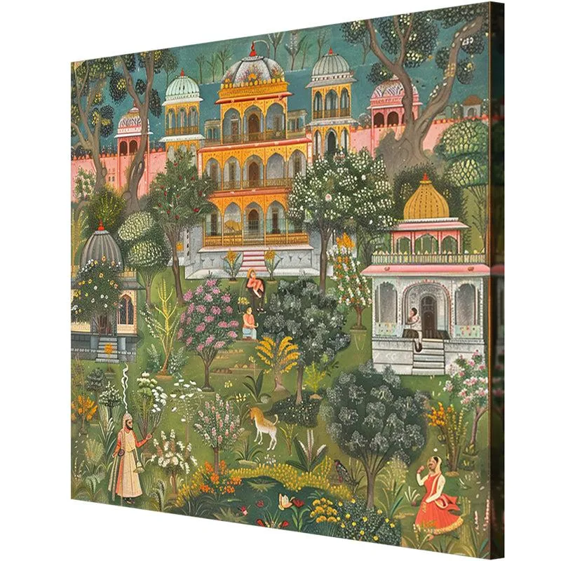 Mughal Garden Tranquility Poly Canvas Wall Painting media 5