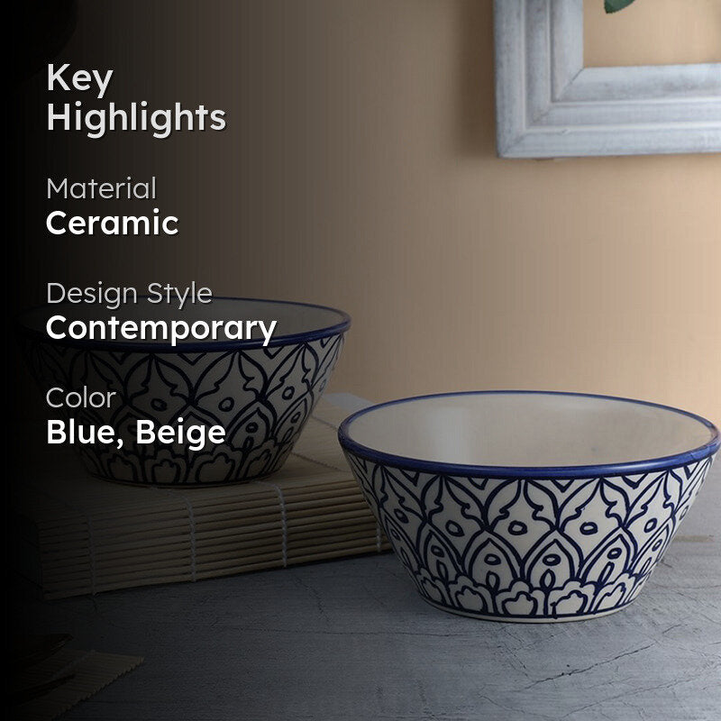 Inkera Ceramic Serving Bowl (1000 mL) - Set Of Two image 2