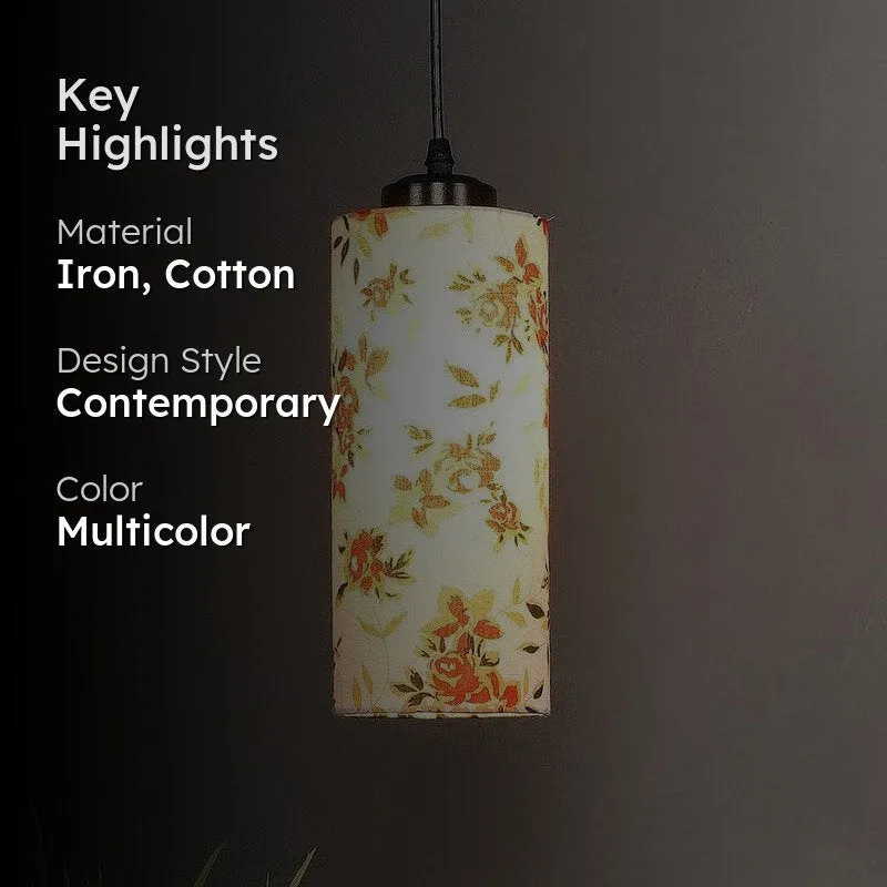 Tangy Tangerine Cotton Ceiling Lamp media 2