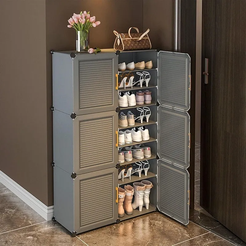 Everyday Grey Plastic & Metal Shoe Racks media 3