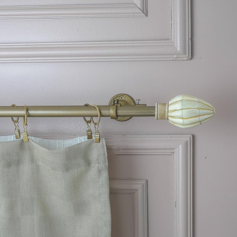 Aristora Extendable 1" Double Curtain Rods With Oval Finial & Brackets media 3