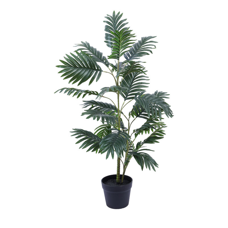 Artificial Palm Plant With Black Plastic Pot - 3 Feet media 5