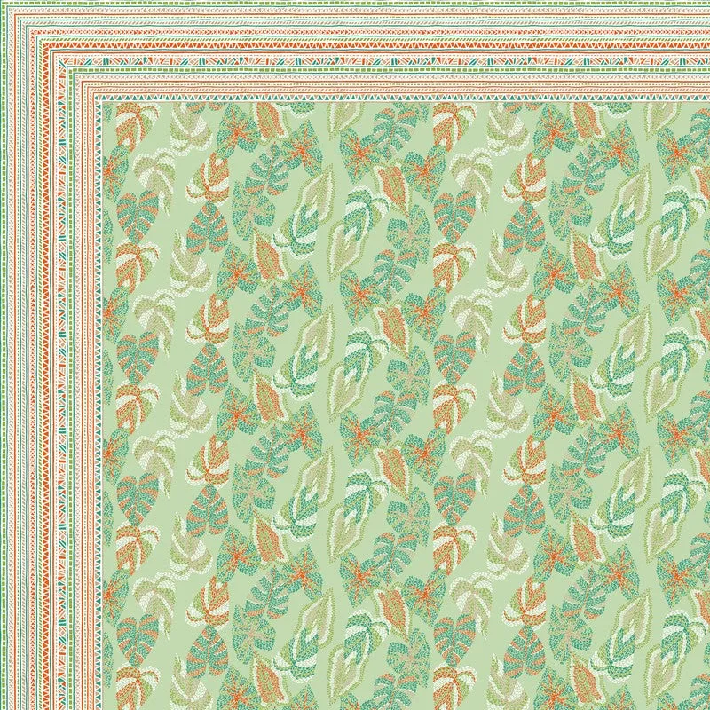 Desert Nest Cotton Bedsheet (Green,Peach) - 120 TC media 5
