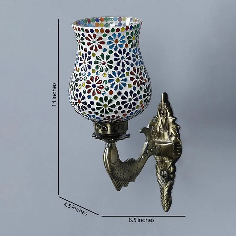 Zava Ziada Mosaic Glass & Metal Wall Lamp media 4