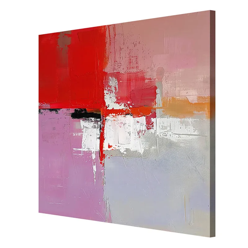 Red & Pink Abstract Wall Painting media 6