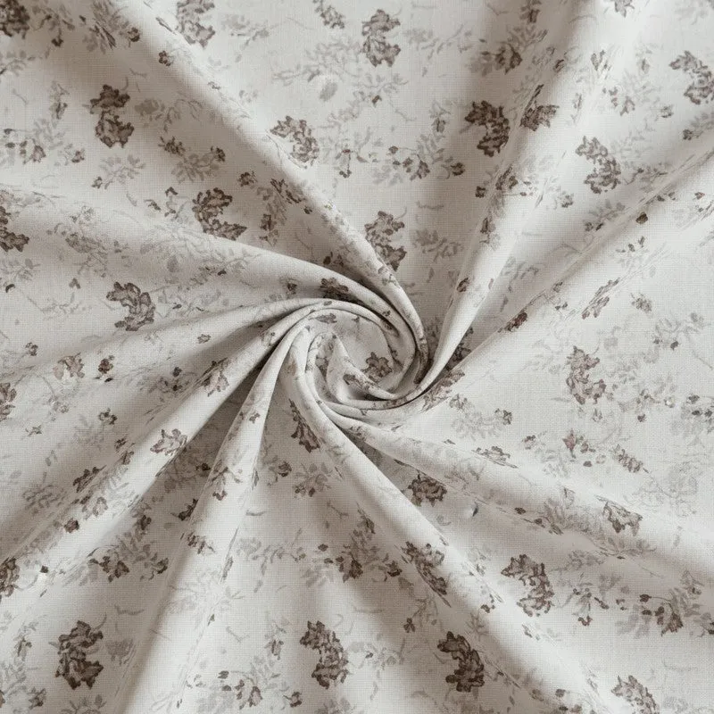 Nivara Floral Cotton Bedsheet (White,Coffee) - 180 TC media 5