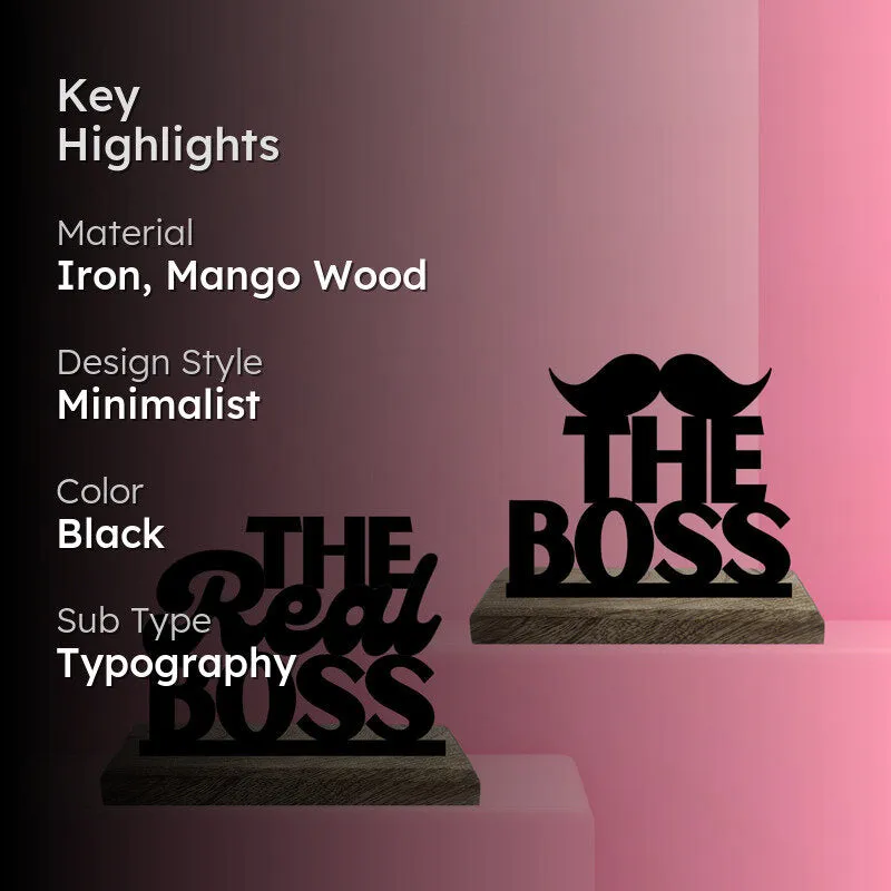 The Boss Typography Showpiece - Set Of Two media 2